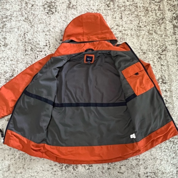 Gap Kids Orange Windbreaker Rain Lightweight Hooded Jacket size large 10 - Picture 10 of 11